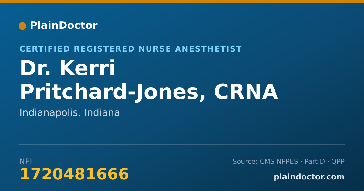 Shareable card for Kerri Pritchard-Jones, CRNA - Certified Registered Nurse Anesthetist, Indianapolis, IN