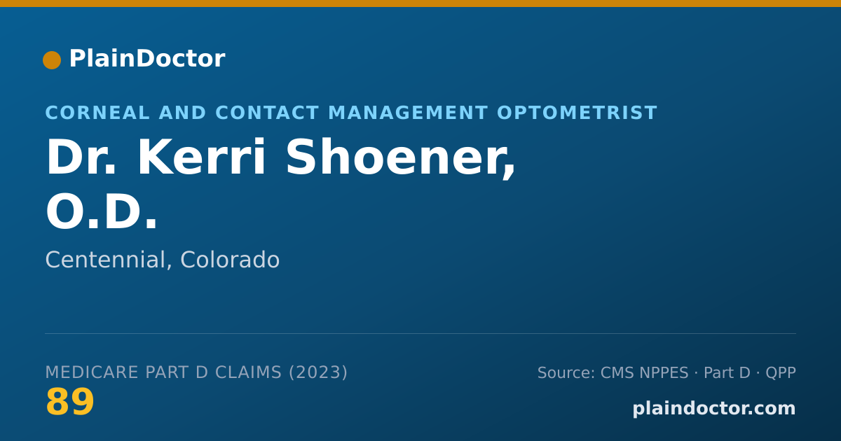 Shareable card for Kerri Shoener, O.D. - Corneal and Contact Management Optometrist, Centennial, CO