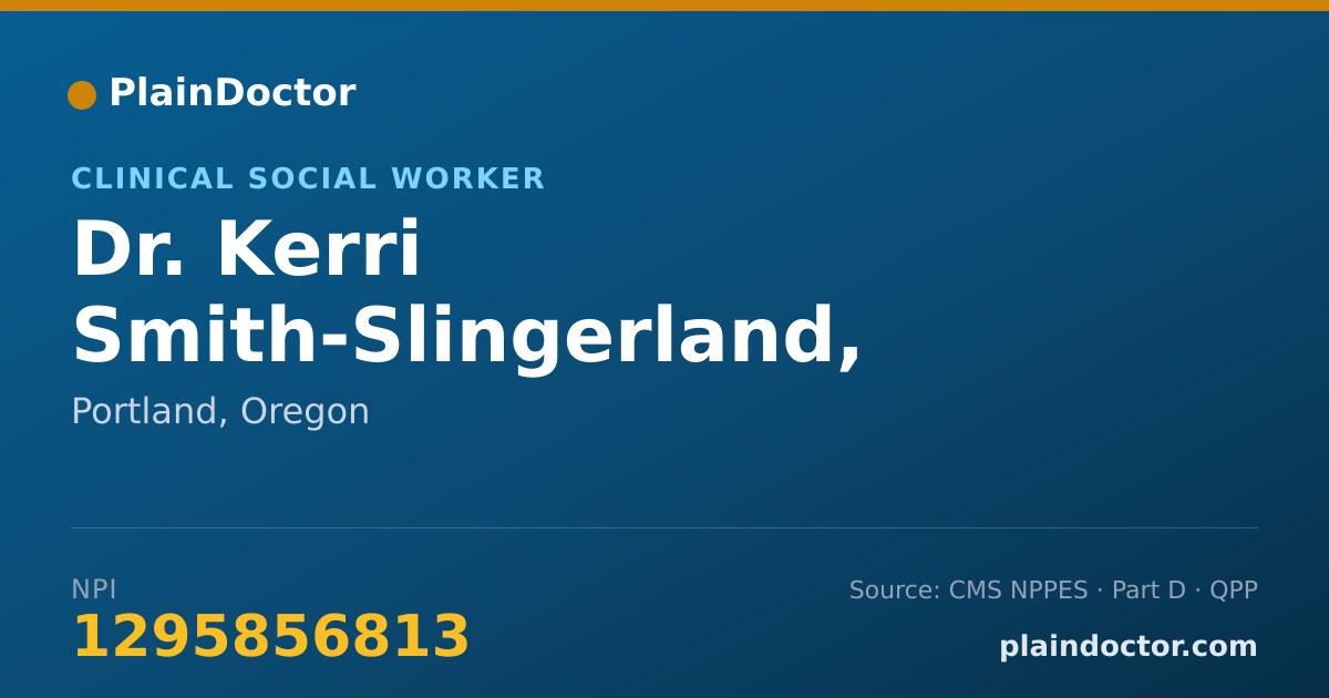 Shareable card for Kerri Smith-Slingerland, MSW, LCSW, CADC I, C - Clinical Social Worker, Portland, OR