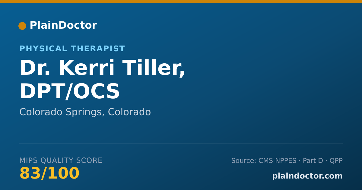 Shareable card for Kerri Tiller, DPT/OCS - Physical Therapist, Colorado Springs, CO