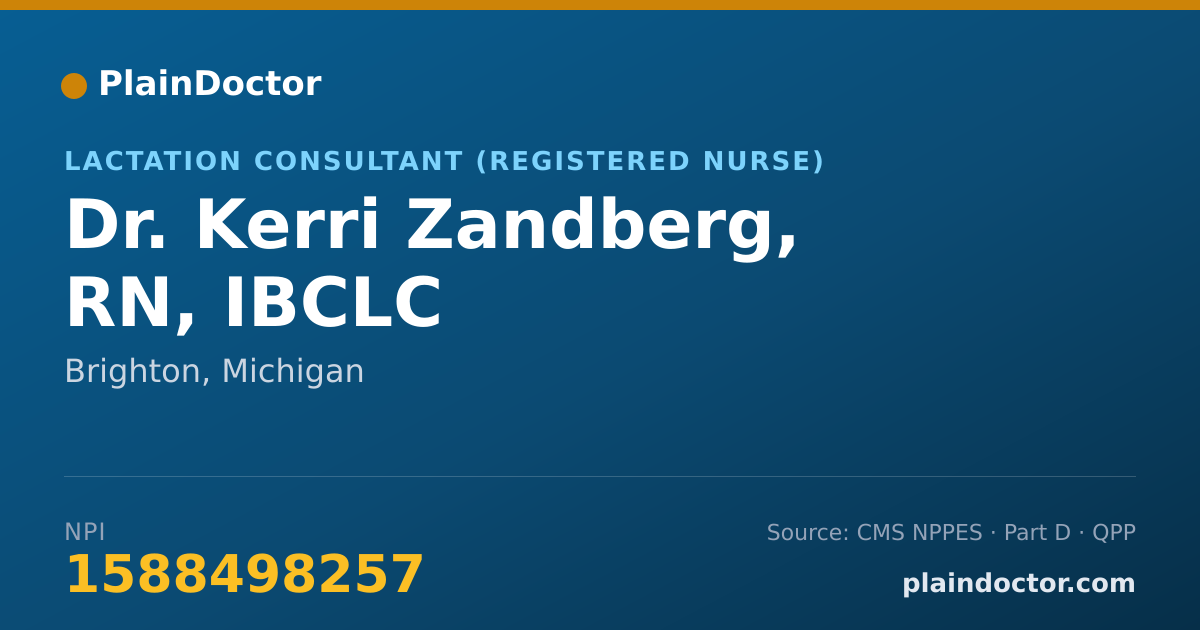 Shareable card for Kerri Zandberg, RN, IBCLC - Lactation Consultant (Registered Nurse), Brighton, MI