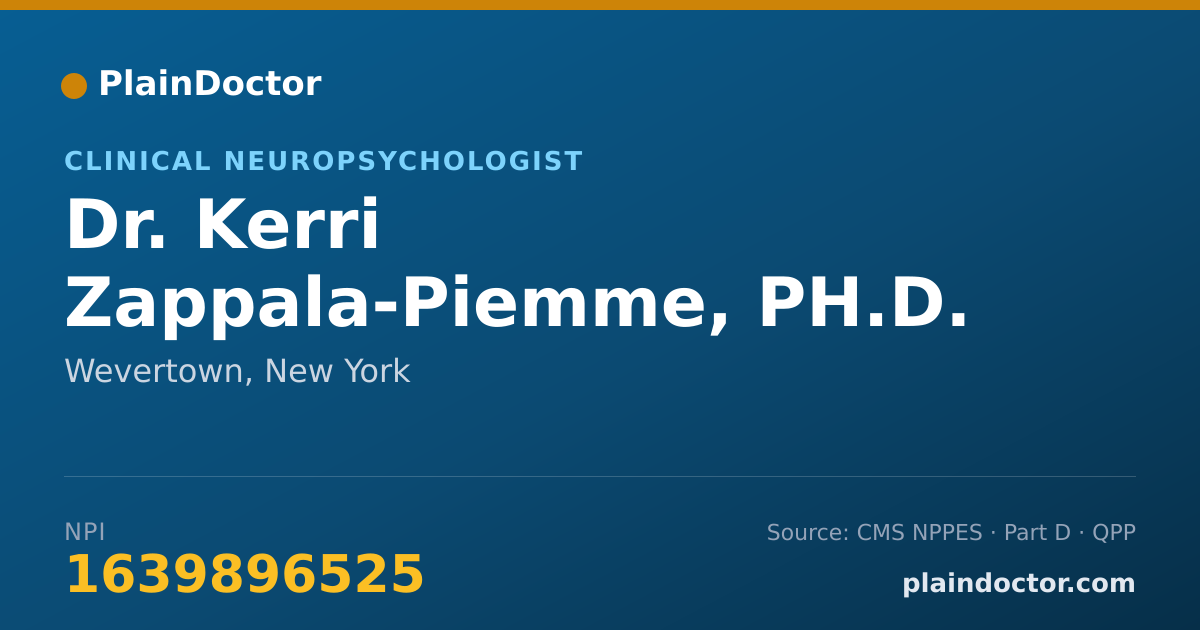 Shareable card for Kerri Zappala-Piemme, PH.D. - Clinical Neuropsychologist, Wevertown, NY