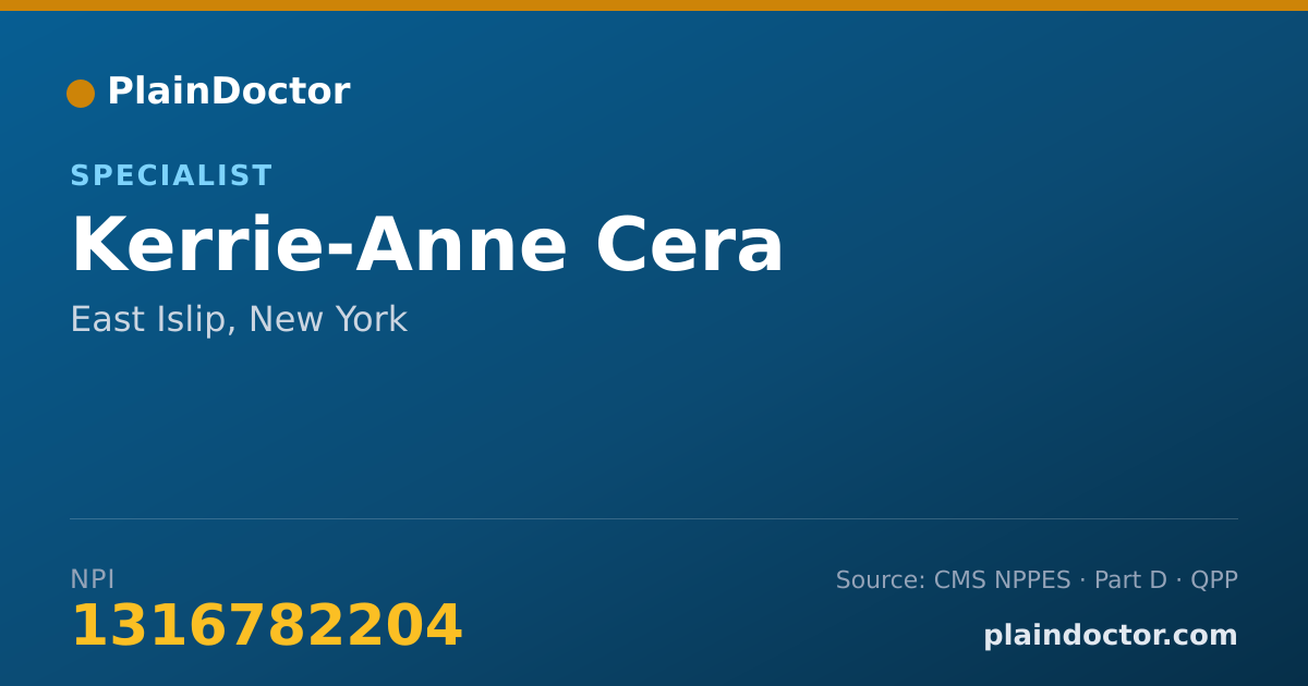 Shareable card for Kerrie-Anne Cera - Specialist, East Islip, NY