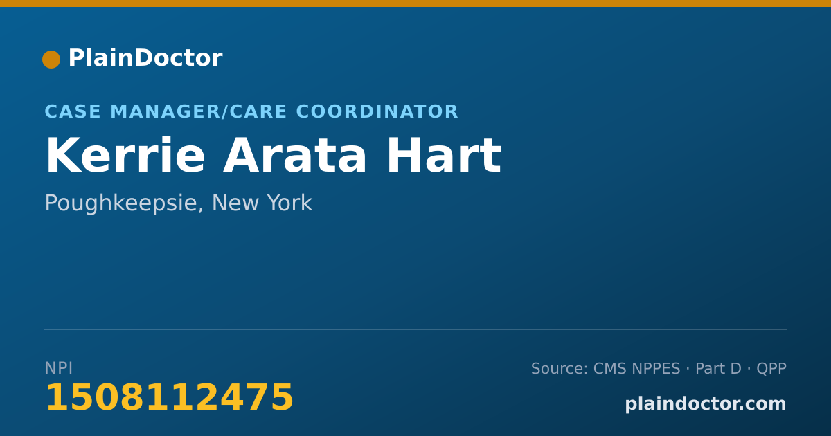 Shareable card for Kerrie Arata Hart - Case Manager/Care Coordinator, Poughkeepsie, NY
