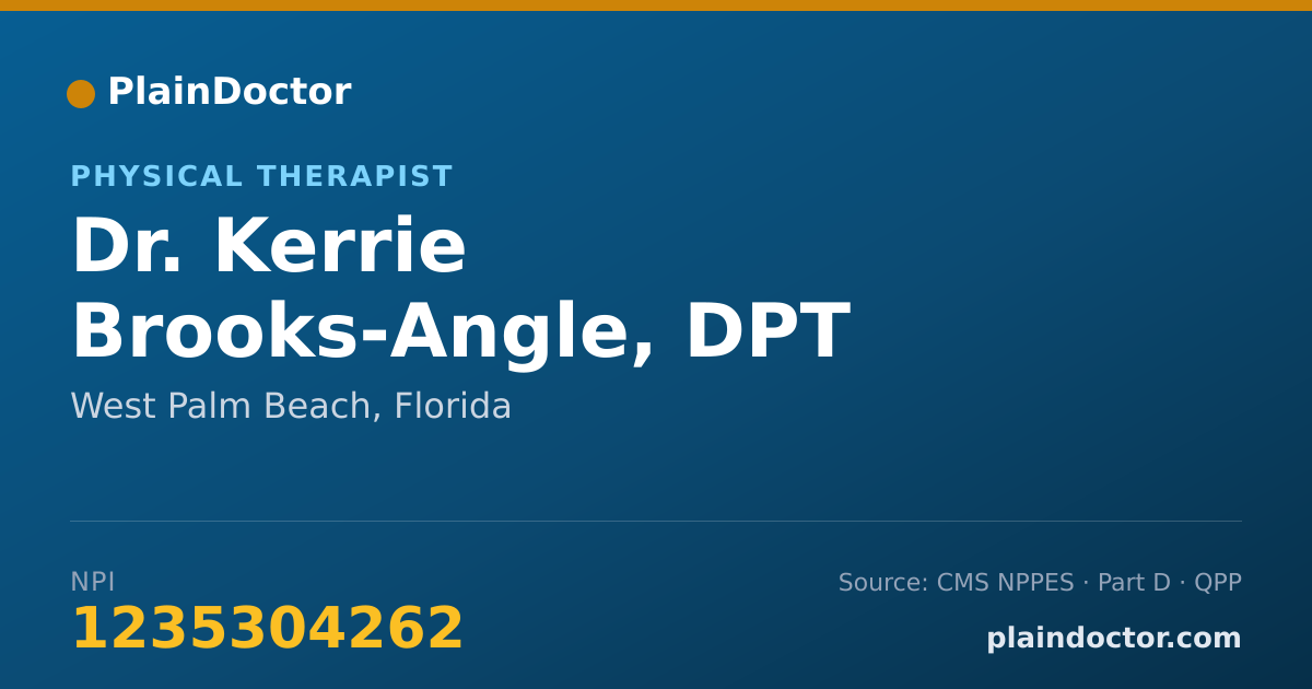 Shareable card for Kerrie Brooks-Angle, DPT - Orthopedic Physical Therapist, West Palm Beach, FL