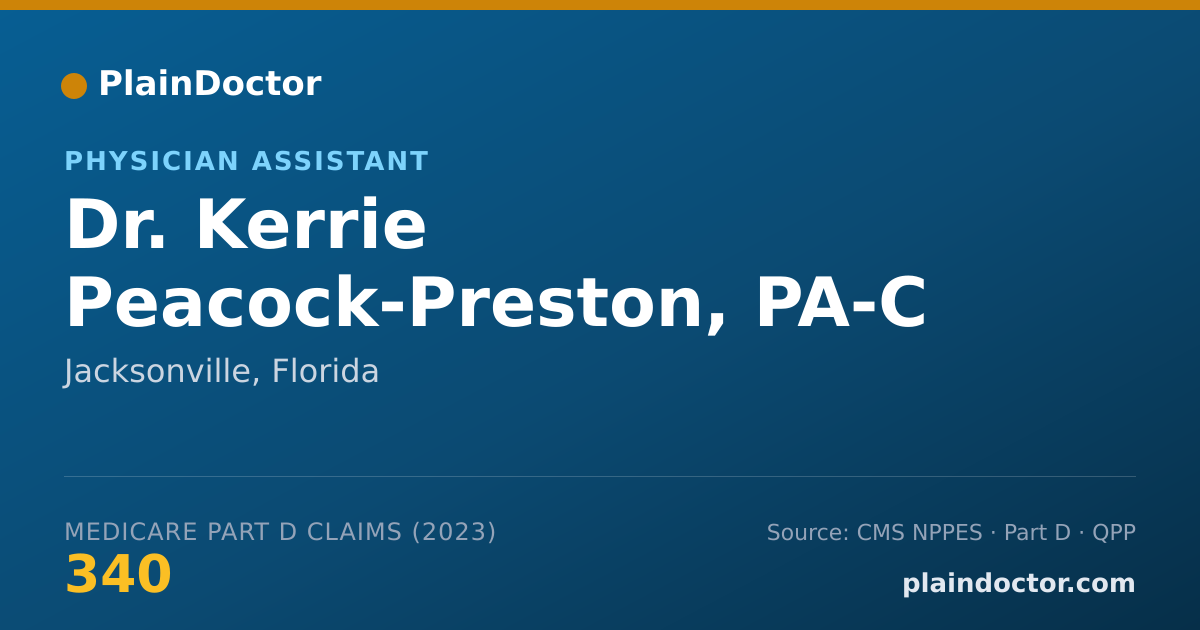 Shareable card for Kerrie Peacock-Preston, PA-C - Physician Assistant, Jacksonville, FL