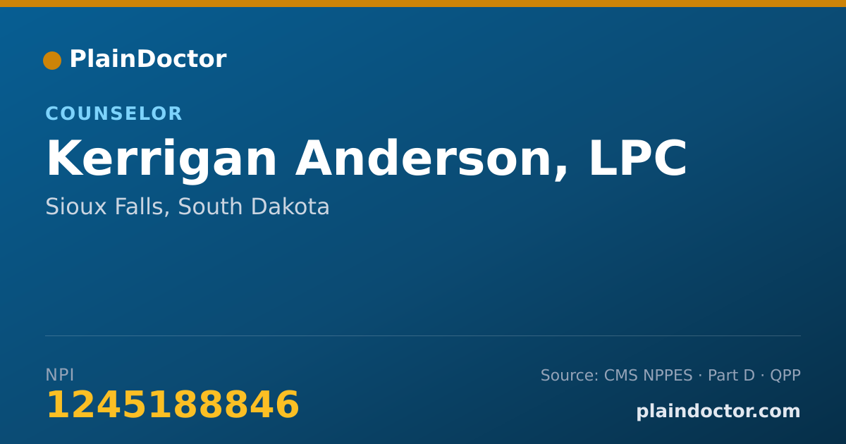 Shareable card for Kerrigan Anderson, LPC - Counselor, Sioux Falls, SD