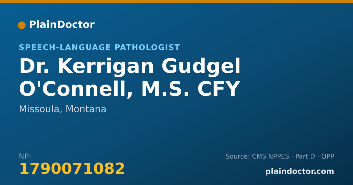 Shareable card for Kerrigan Gudgel O'Connell, M.S. CFY - Speech-Language Pathologist, Missoula, MT