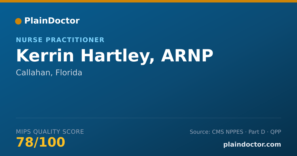 Shareable card for Kerrin Hartley, ARNP - Nurse Practitioner, Callahan, FL