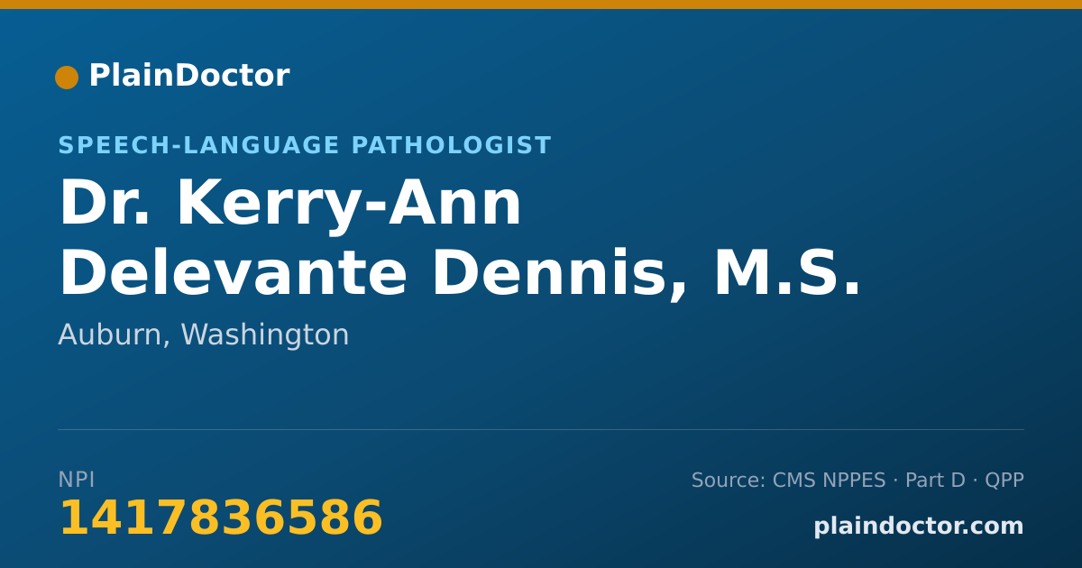 Shareable card for Kerry-Ann Delevante Dennis, M.S. CCC-SLP - Speech-Language Pathologist, Auburn, WA