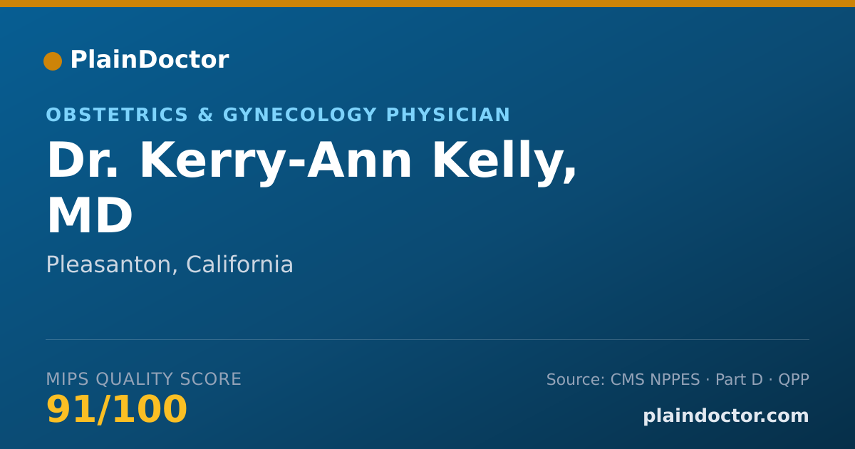 Shareable card for Kerry-Ann Kelly, MD - Obstetrics & Gynecology Physician, Pleasanton, CA