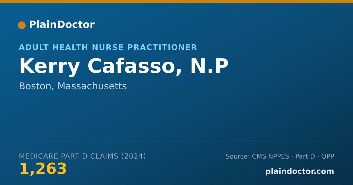 Shareable card for Kerry Cafasso, N.P - Adult Health Nurse Practitioner, Boston, MA