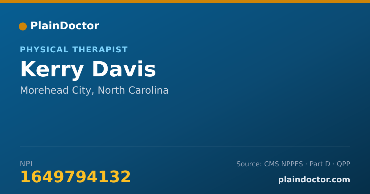 Shareable card for Kerry Davis - Physical Therapist, Morehead City, NC