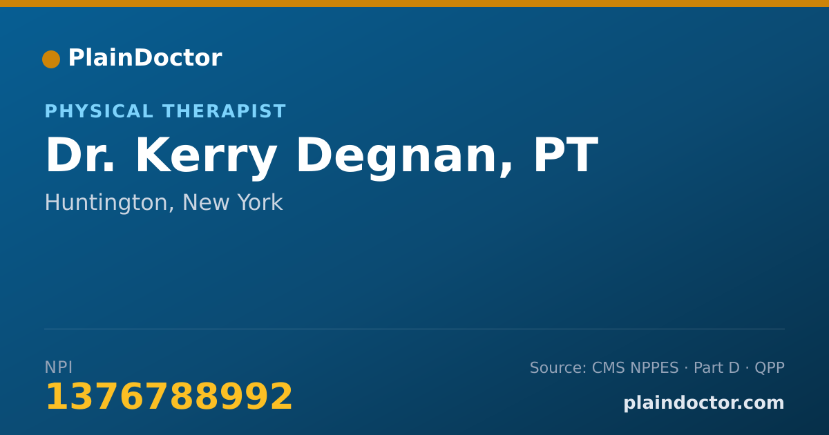 Shareable card for Kerry Degnan, PT - Physical Therapist, Huntington, NY