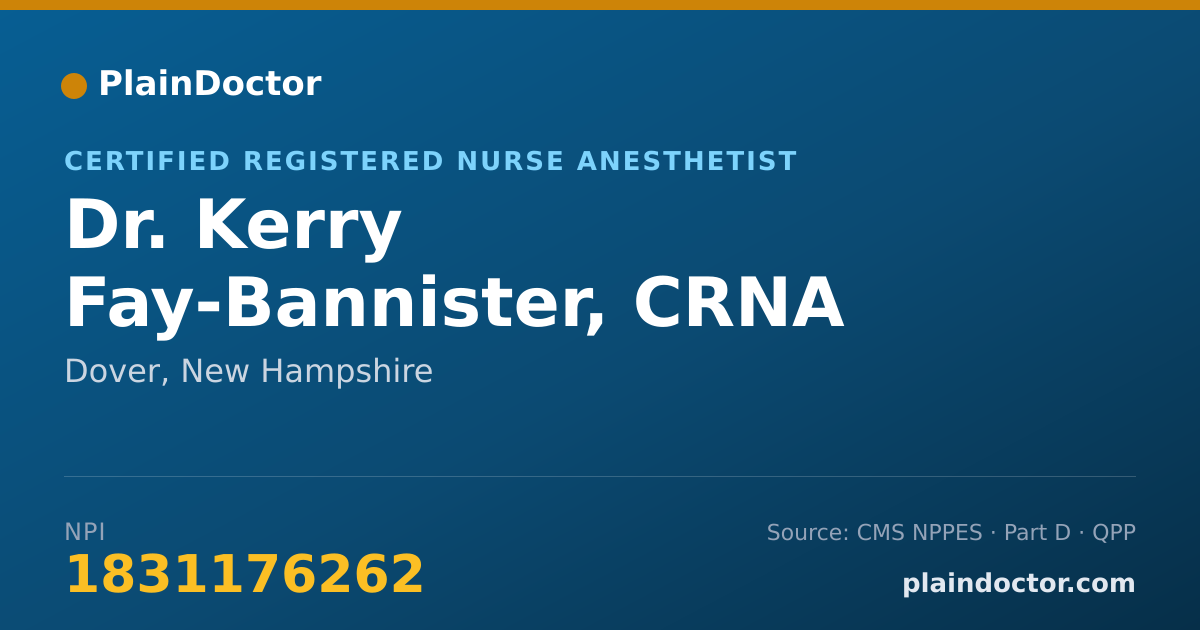 Shareable card for Kerry Fay-Bannister, CRNA - Certified Registered Nurse Anesthetist, Dover, NH
