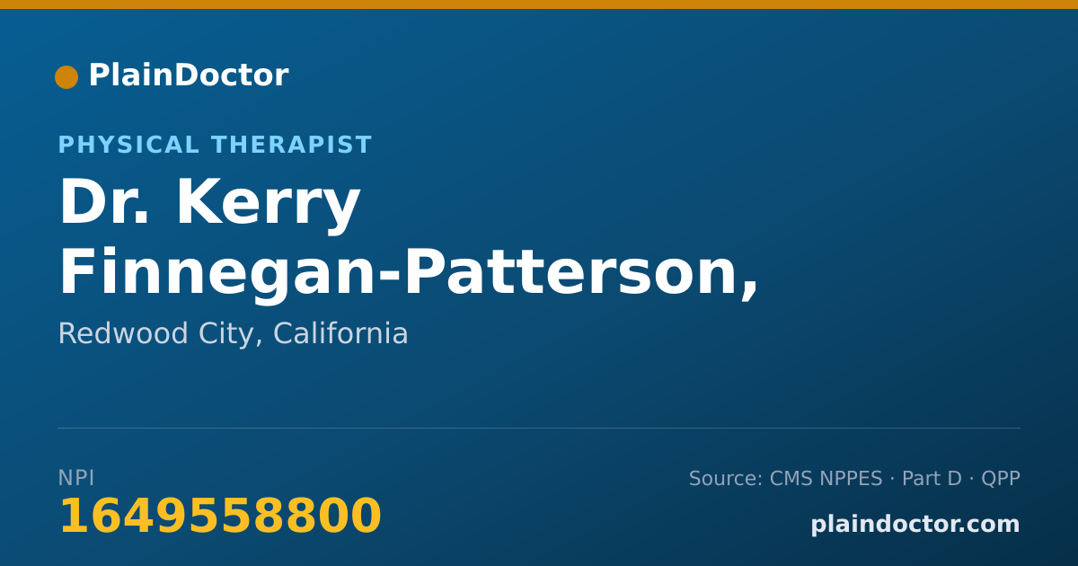 Shareable card for Kerry Finnegan-Patterson, DPT - Physical Therapist, Redwood City, CA