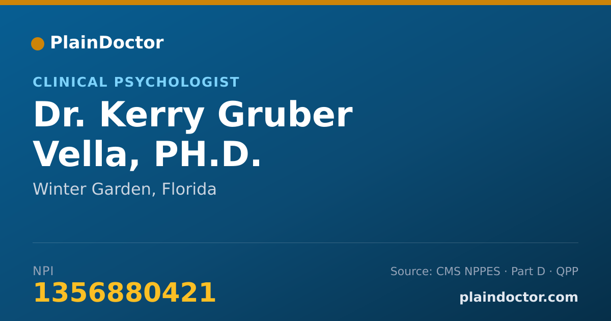 Shareable card for Kerry Gruber Vella, PH.D. - Clinical Psychologist, Winter Garden, FL
