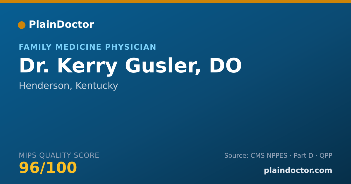 Shareable card for Kerry Gusler, DO - Family Medicine Physician, Henderson, KY