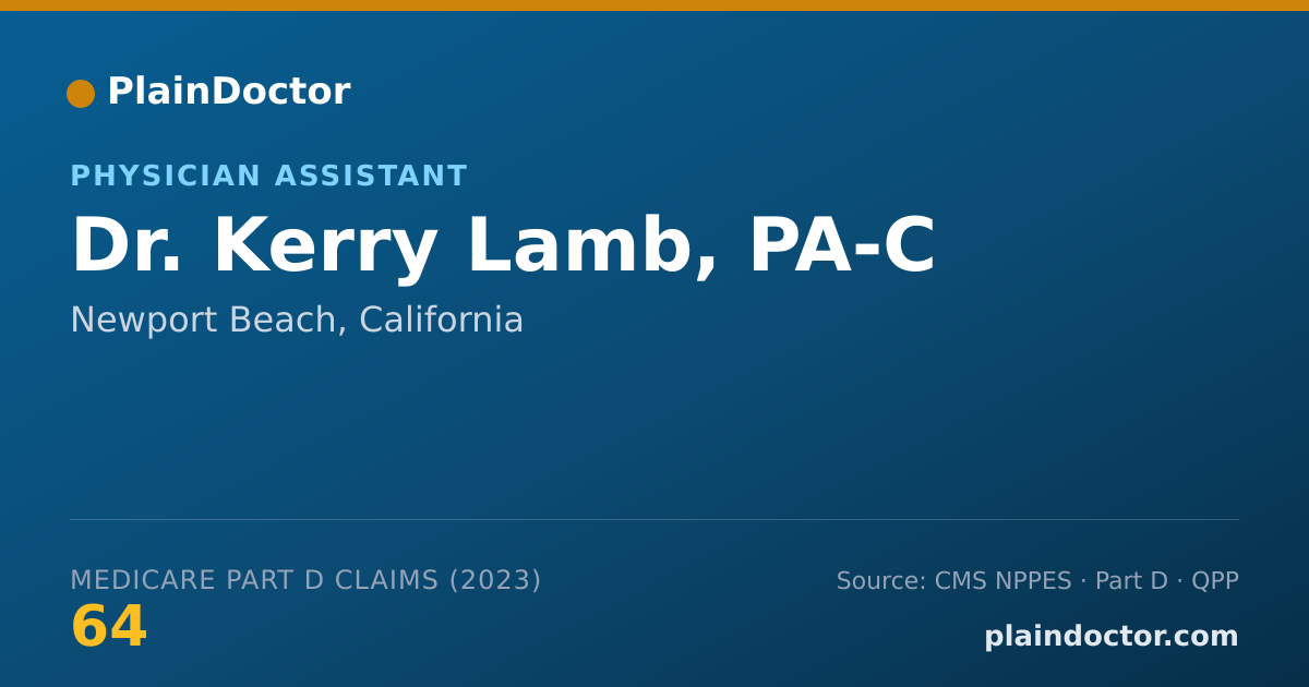 Shareable card for Kerry Lamb, PA-C - Physician Assistant, Newport Beach, CA