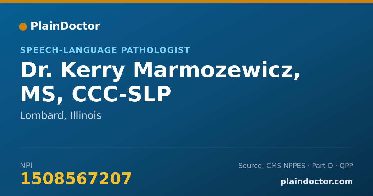 Shareable card for Kerry Marmozewicz, MS, CCC-SLP - Speech-Language Pathologist, Lombard, IL