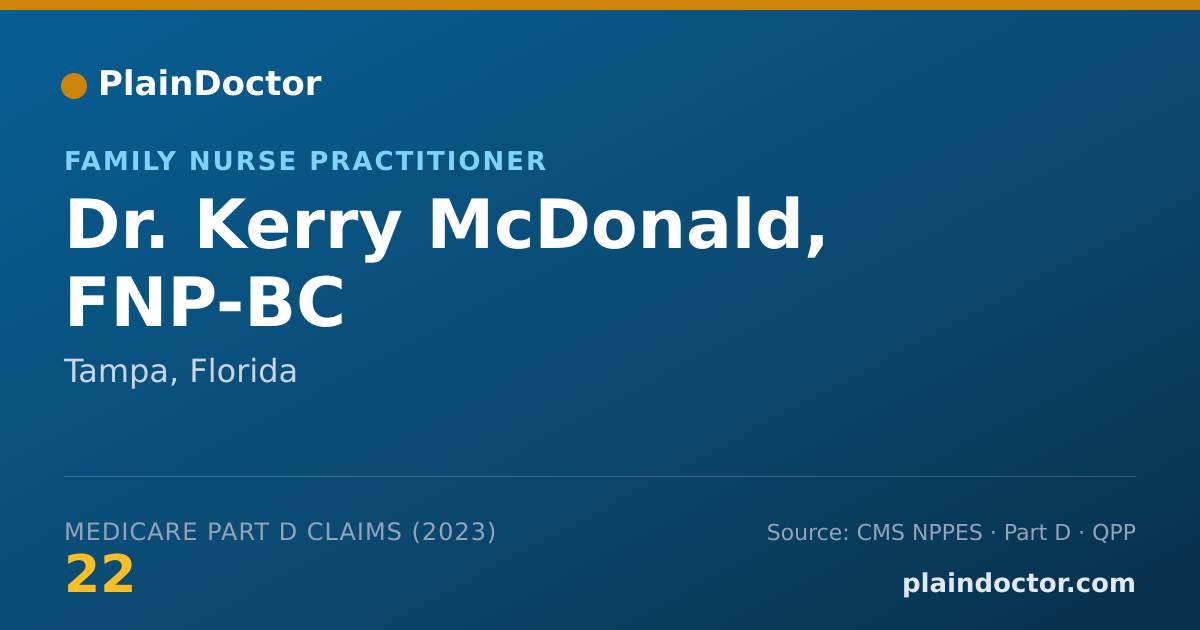 Shareable card for Kerry McDonald, FNP-BC - Family Nurse Practitioner, Tampa, FL