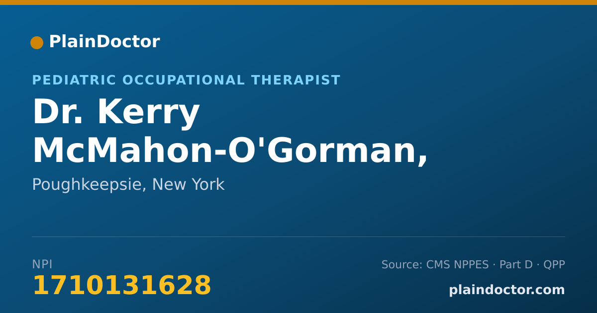 Shareable card for Kerry McMahon-O'Gorman, OTR/L - Pediatric Occupational Therapist, Poughkeepsie, NY