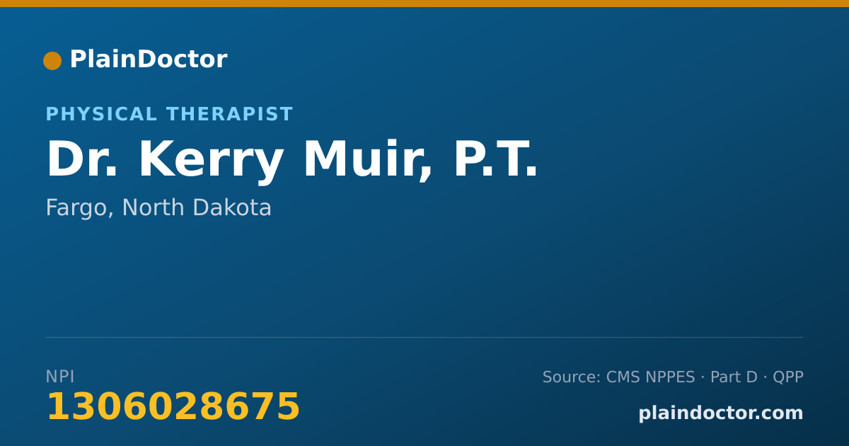 Shareable card for Kerry Muir, P.T. - Physical Therapist, Fargo, ND