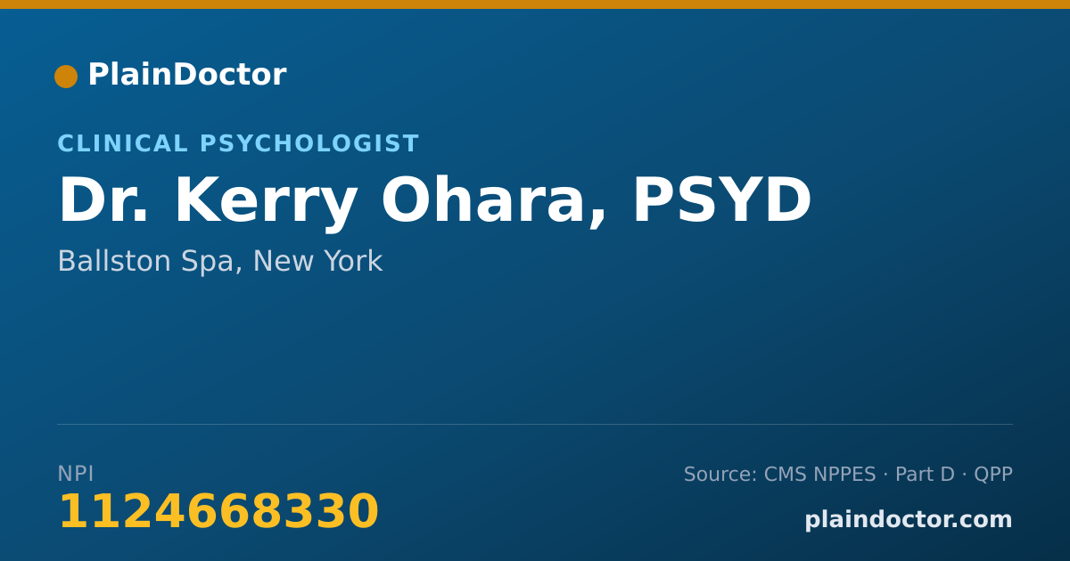Shareable card for Kerry Ohara, PSYD - Clinical Psychologist, Ballston Spa, NY