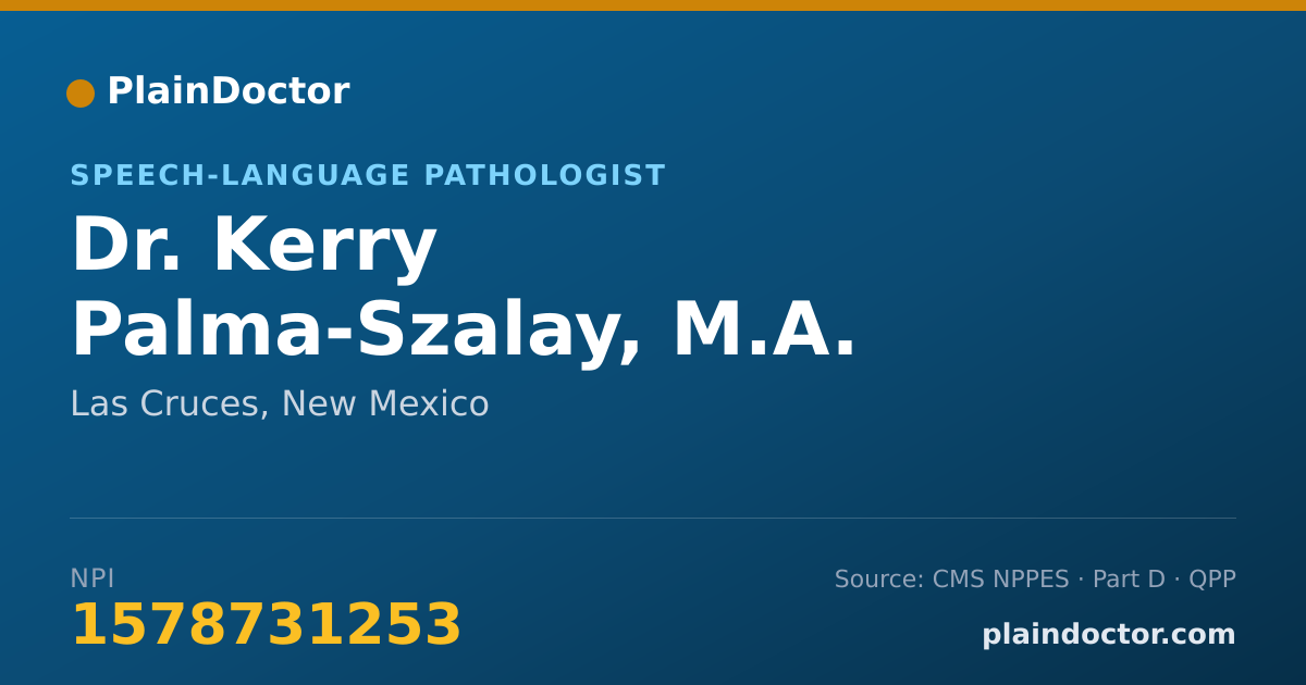 Shareable card for Kerry Palma-Szalay, M.A. CCC-SLP - Speech-Language Pathologist, Las Cruces, NM