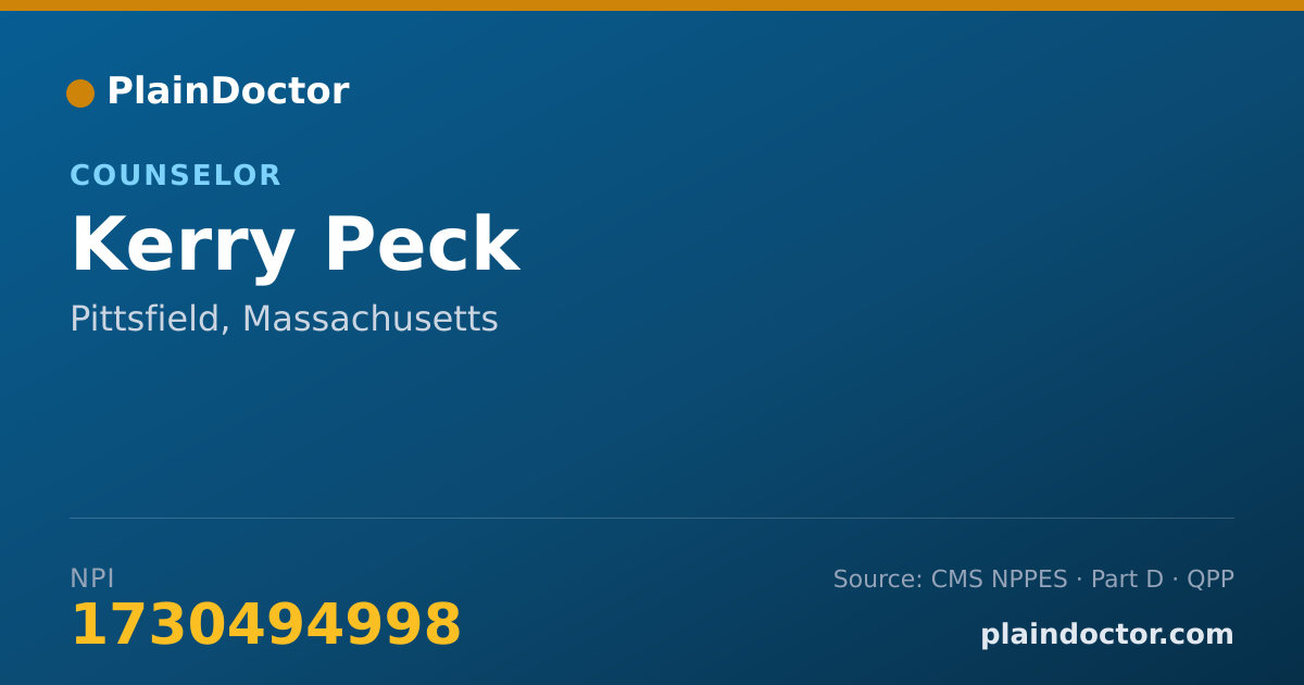 Shareable card for Kerry Peck - Counselor, Pittsfield, MA