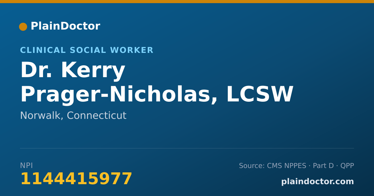 Shareable card for Kerry Prager-Nicholas, LCSW - Clinical Social Worker, Norwalk, CT