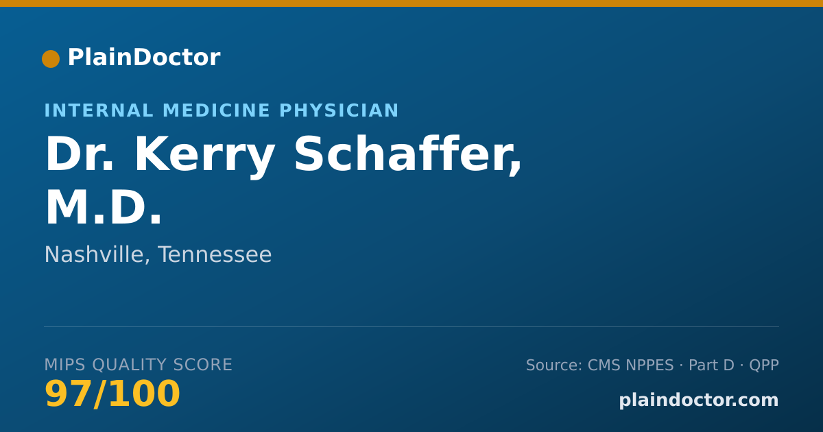 Shareable card for Kerry Schaffer, M.D. - Internal Medicine Physician, Nashville, TN