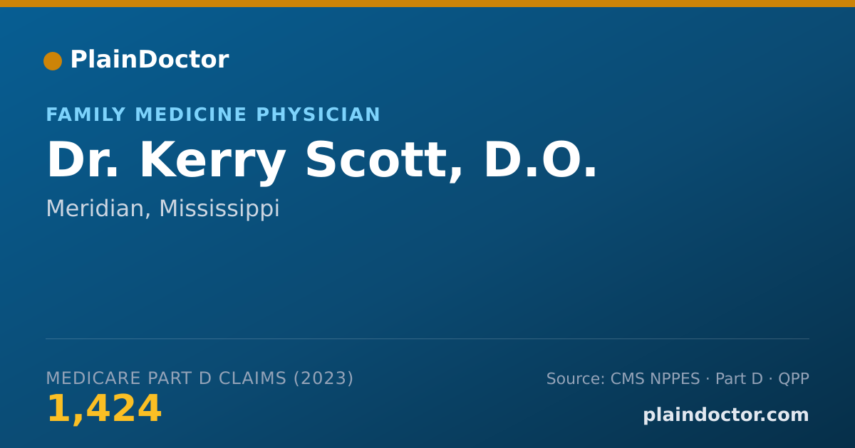 Shareable card for Kerry Scott, D.O. - Family Medicine Physician, Meridian, MS