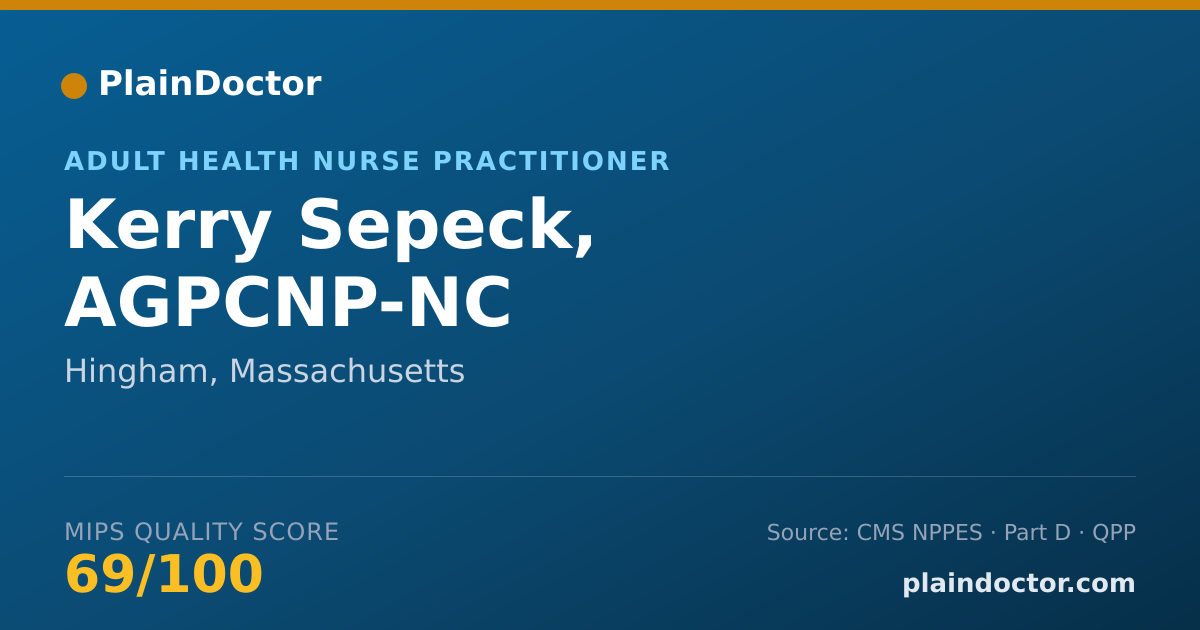 Shareable card for Kerry Sepeck, AGPCNP-NC - Gerontology Nurse Practitioner, Hingham, MA