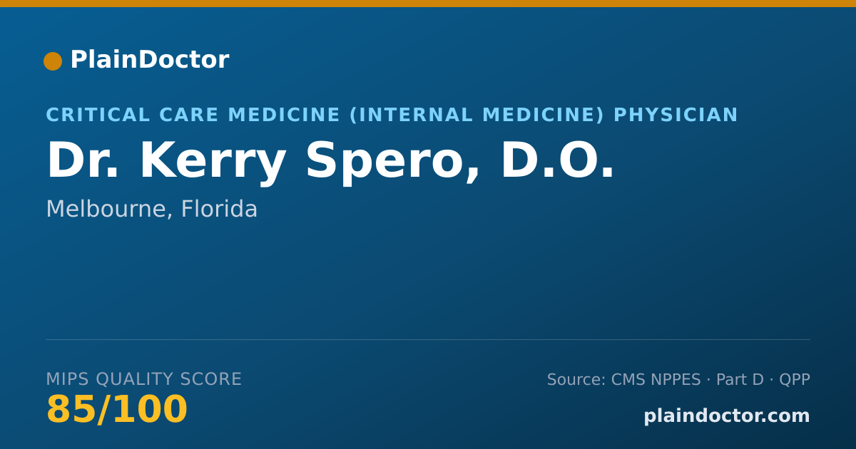 Shareable card for Kerry Spero, D.O. - Critical Care Medicine (Internal Medicine) Physician, Melbourne, FL