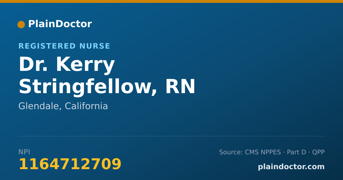Shareable card for Kerry Stringfellow, RN - Registered Nurse, Glendale, CA