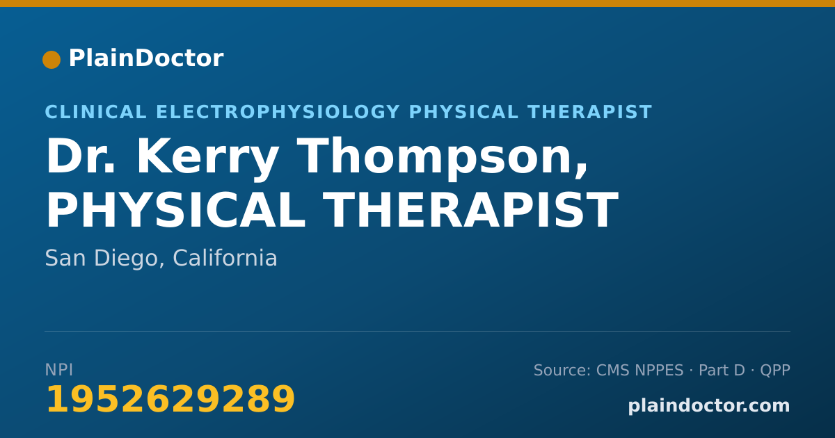 Shareable card for Kerry Thompson, PHYSICAL THERAPIST - Clinical Electrophysiology Physical Therapist, San Diego, CA