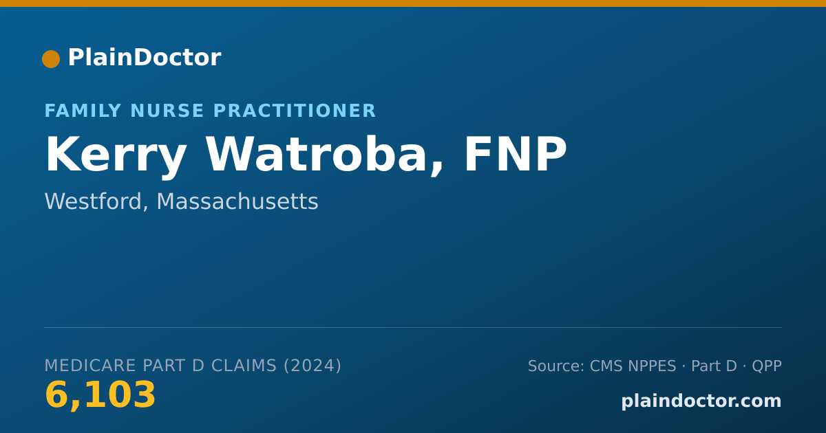 Shareable card for Kerry Watroba, FNP - Family Nurse Practitioner, Westford, MA