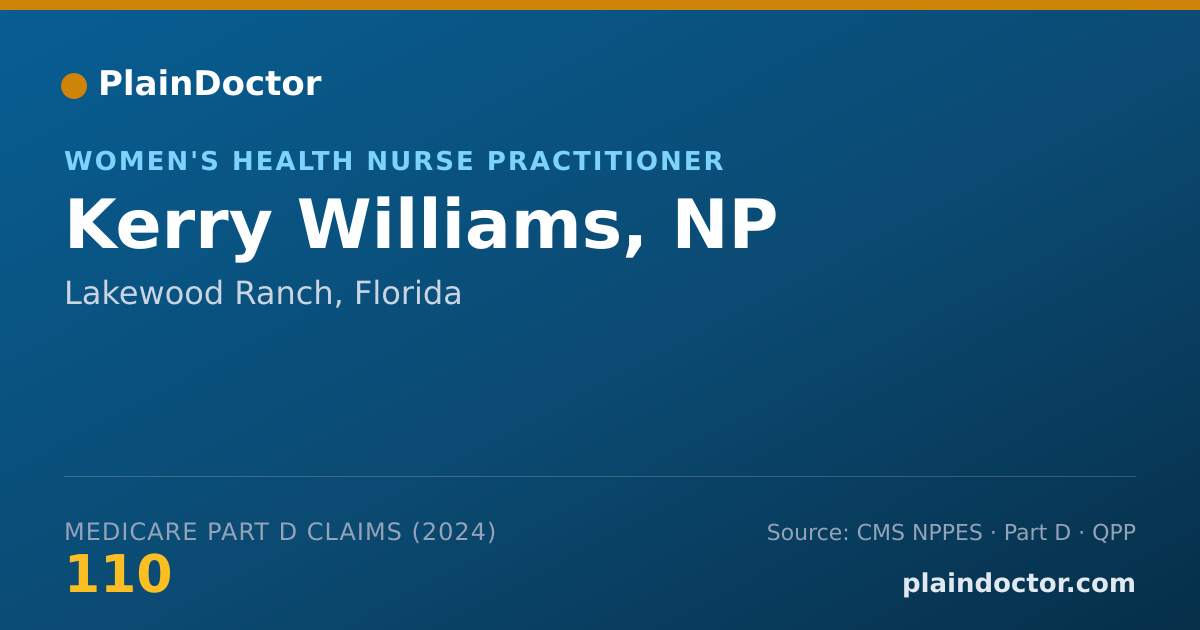 Shareable card for Kerry Williams, NP - Women's Health Nurse Practitioner, Lakewood Ranch, FL