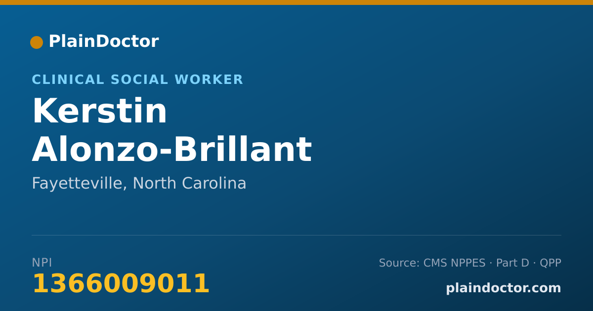 Shareable card for Kerstin Alonzo-Brillant - Clinical Social Worker, Fayetteville, NC