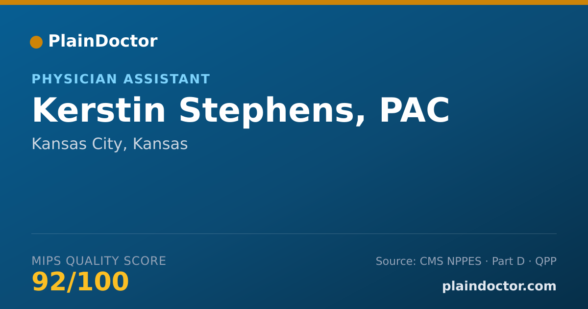 Shareable card for Kerstin Stephens, PAC - Surgical Physician Assistant, Kansas City, KS