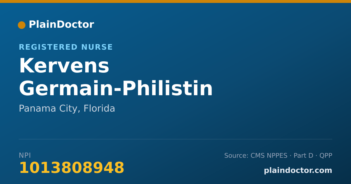 Shareable card for Kervens Germain-Philistin - Registered Nurse, Panama City, FL