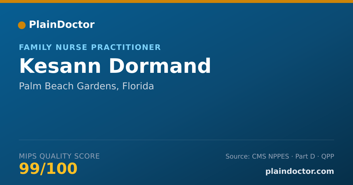 Shareable card for Kesann Dormand - Family Nurse Practitioner, Palm Beach Gardens, FL