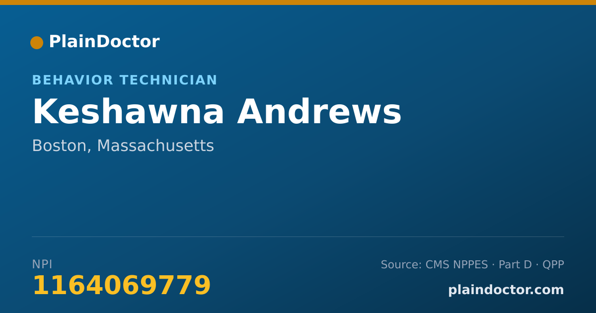 Shareable card for Keshawna Andrews - Behavior Technician, Boston, MA