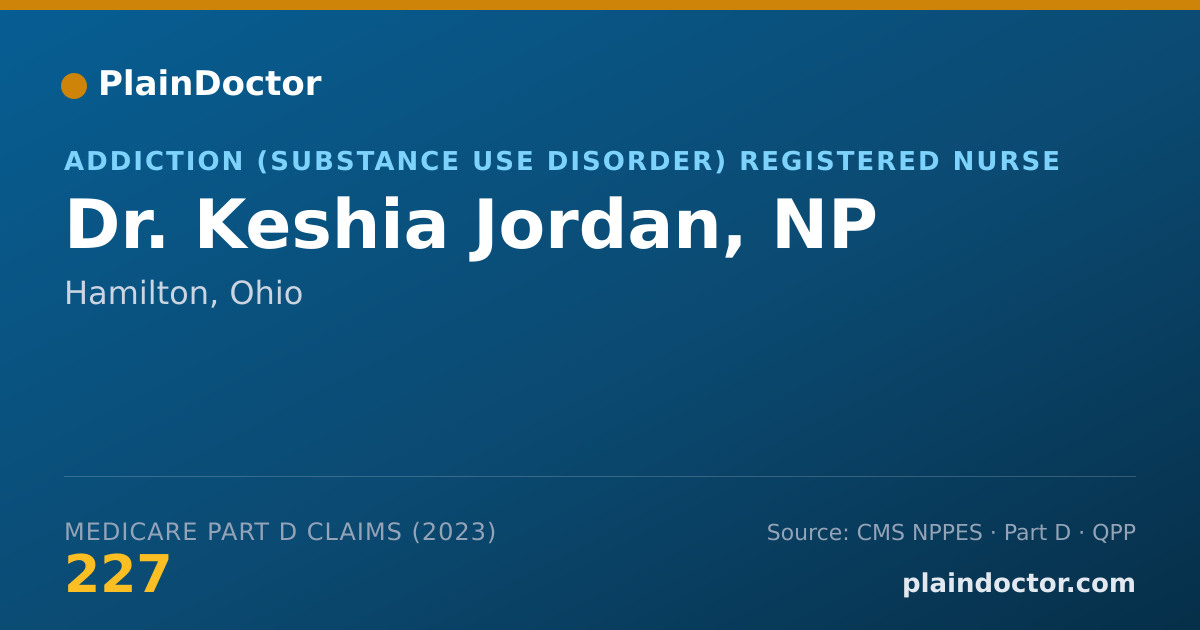 Shareable card for Keshia Jordan, NP - Addiction (Substance Use Disorder) Registered Nurse, Hamilton, OH