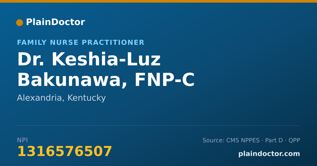 Shareable card for Keshia-Luz Bakunawa, FNP-C - Family Nurse Practitioner, Alexandria, KY