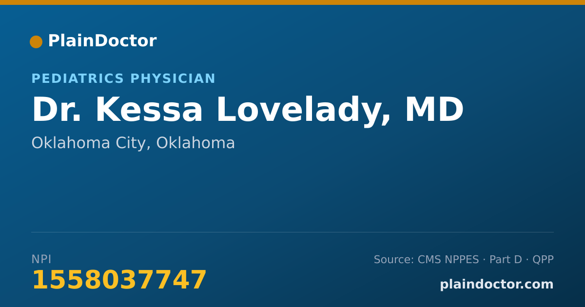 Shareable card for Kessa Lovelady, MD - Pediatrics Physician, Oklahoma City, OK