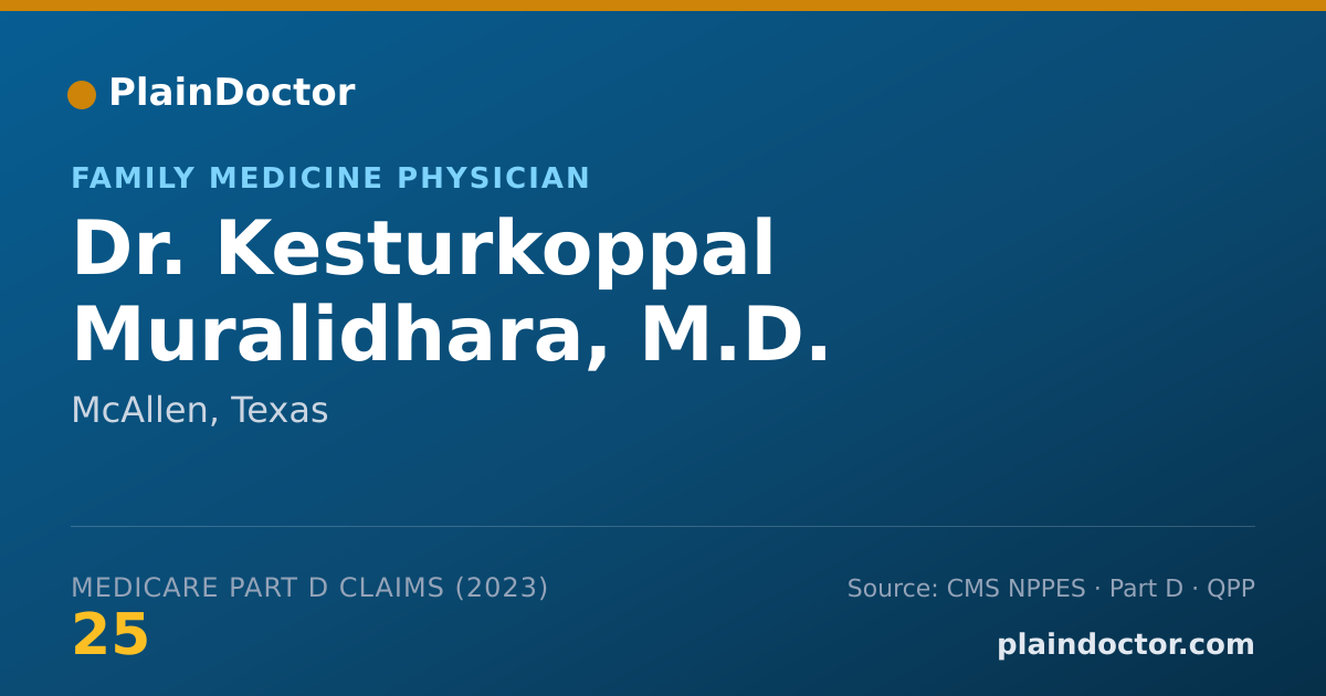 Shareable card for Kesturkoppal Muralidhara, M.D. - Family Medicine Physician, McAllen, TX
