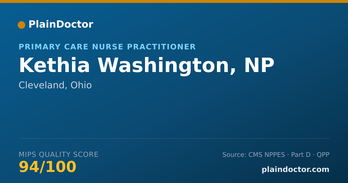 Shareable card for Kethia Washington, NP - Registered Nurse, Cleveland, OH