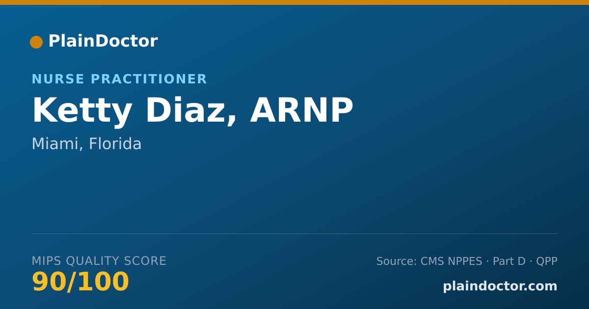 Shareable card for Ketty Diaz, ARNP - Nurse Practitioner, Miami, FL